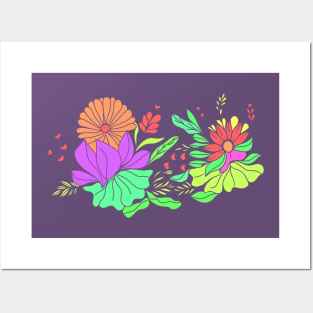 Flower daisy colourful illustration Posters and Art